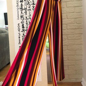Funky striped wide-leg pants